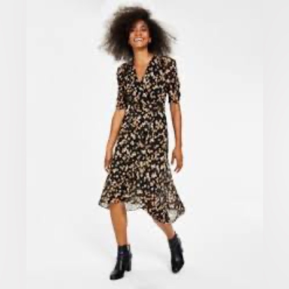 Tommy Hilfiger. Floral-print chiffon midi dress. Size 16.